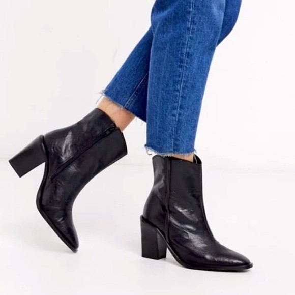 Free People Barclay Western Black Ankle Boots - Picture 1 of 13